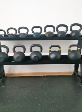 壶铃架双层健身储物架收纳架纯钢商用健身器材健身房