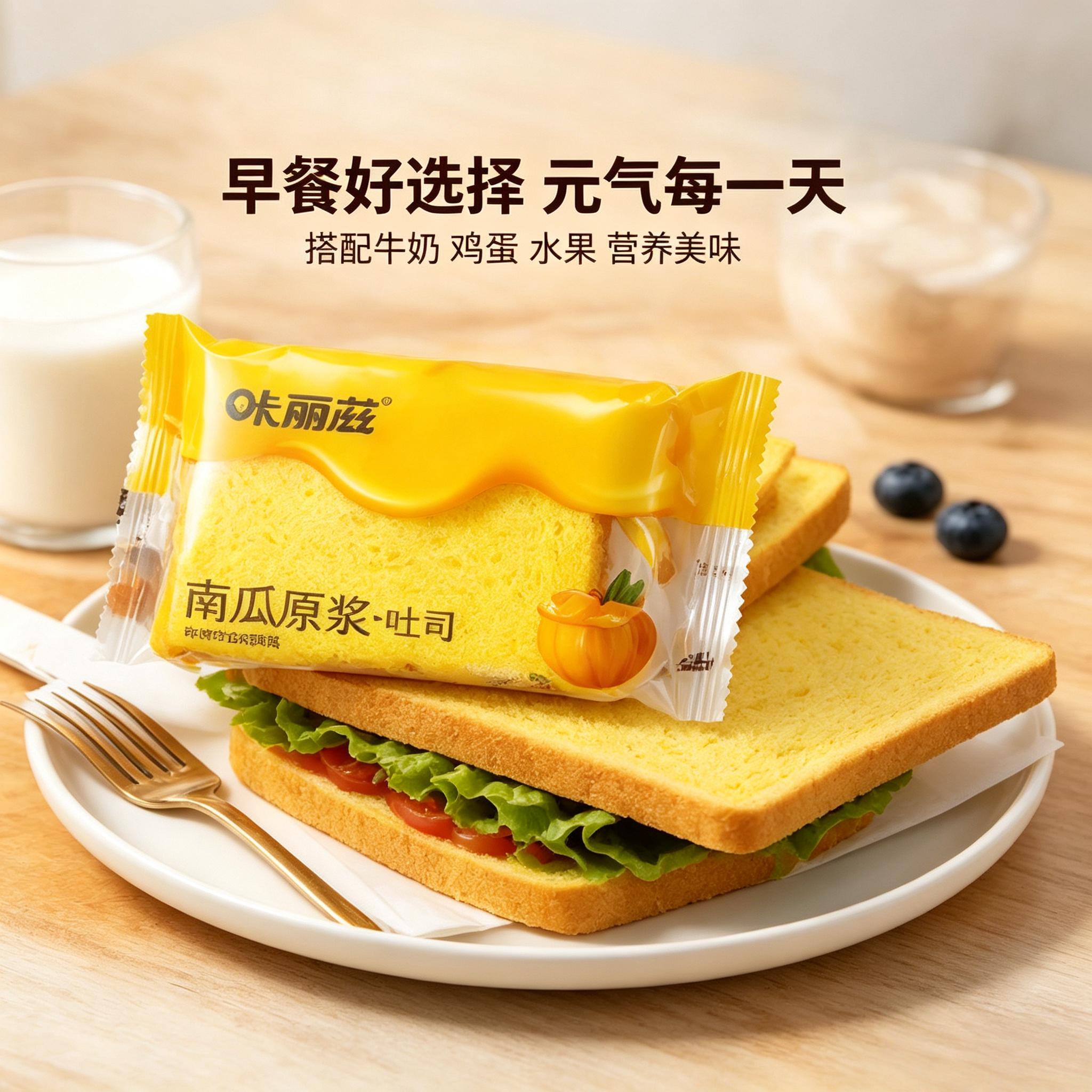 咔丽滋南瓜吐司面包无蔗糖黑全麦