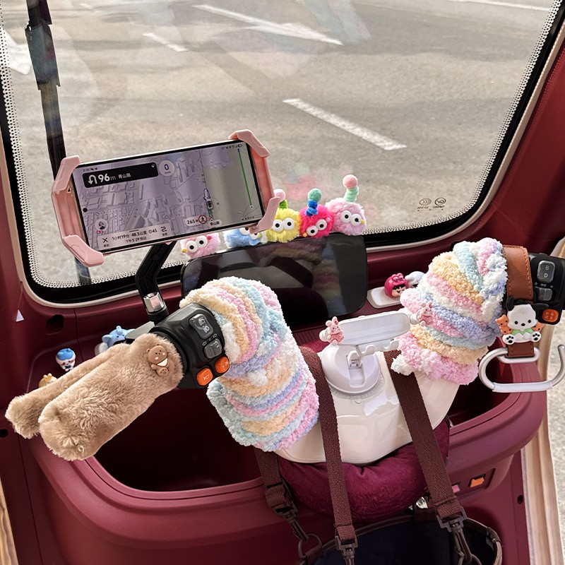 适用雅迪cl12三轮车装饰小配件手机支架车把围脖电动车改造内饰品