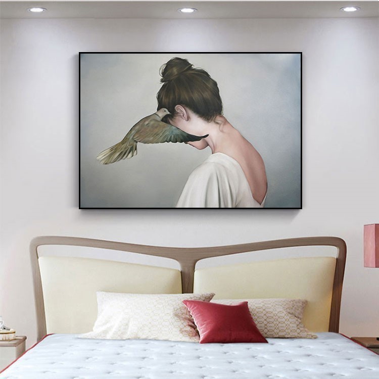 床头画2021年新款挂画轻奢壁画卧室书房室内房间客房背景墙免打孔