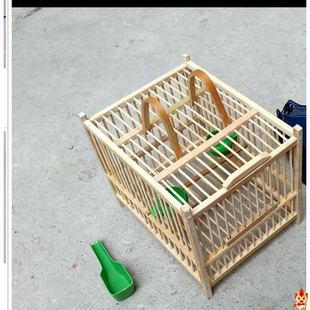 黄豆黄腾绣眼麻料相思麻雀画眉鸟鸟笼小方形笼子洗澡全套竹制精品