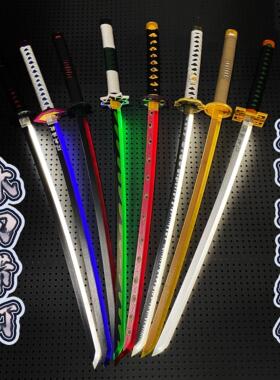 充电发光刀激光剑鬼灭之刃日轮刀木刀带鞘居合武士刃动漫道具玩具