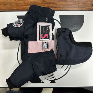 宠物猫咪狗狗冬装加厚包肚棉服泰迪比熊狗狗小犬牵引扣保暖棉衣