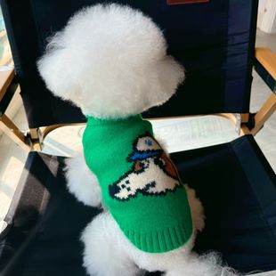 保暖爱心可爱猫咪衣服冬装 秋冬洋气卡通可爱风格 宠物狗狗毛衣冬季