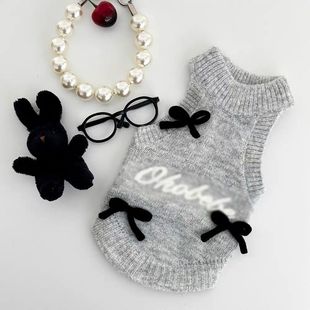 宠物猫咪狗狗衣服小中型犬秋冬季可爱毛衣背心猫咪雪纳瑞法斗比熊