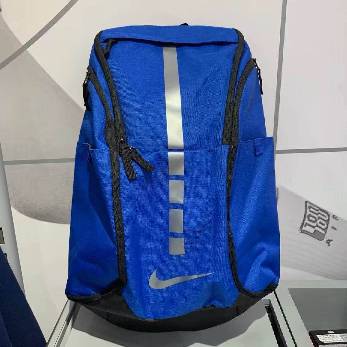 Nike耐克双肩背包男女运动包大容量多隔层学生书包蓝色健身篮球包