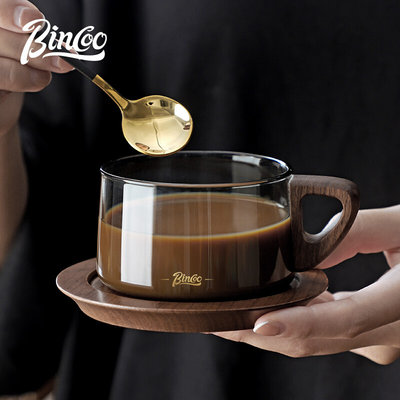 Bincoo玻璃咖啡杯家用马克喝水杯设计感精致高档手冲咖啡杯子套装