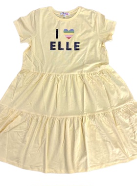 E家  女童连衣裙2025夏季新款公主短袖裙子夏装洋气 EKD204143