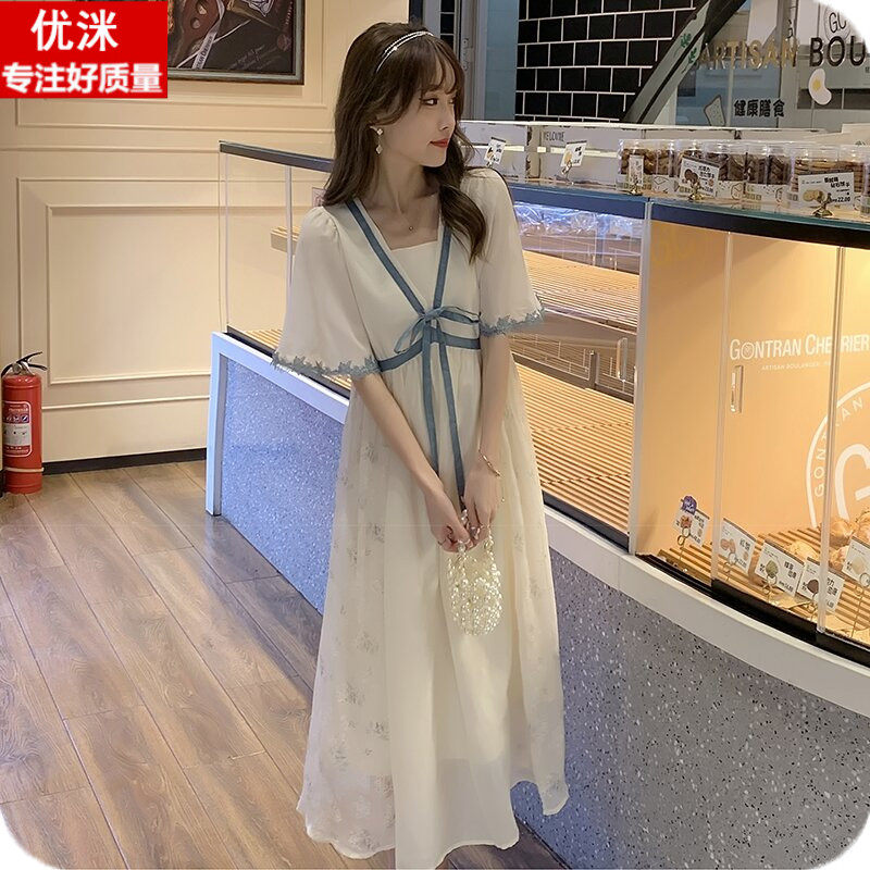 大童女夏装连衣裙12岁胖女孩宽松超仙公主裙子15初中学生甜美可爱