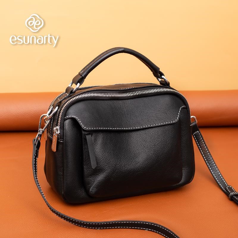 女士斜挎包包2025新款真皮手提枕头包头层牛皮妈妈中年女式单肩包