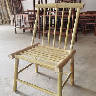 茶道竹椅子靠g背椅家用竹编小竹凳毛竹休闲编织明中式老式竹子餐