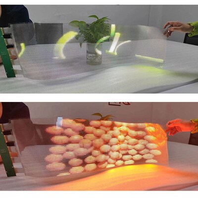 柔性led显示屏全息透明屏光电玻璃晶膜屏弧形贴膜屏ledZ软屏曲面