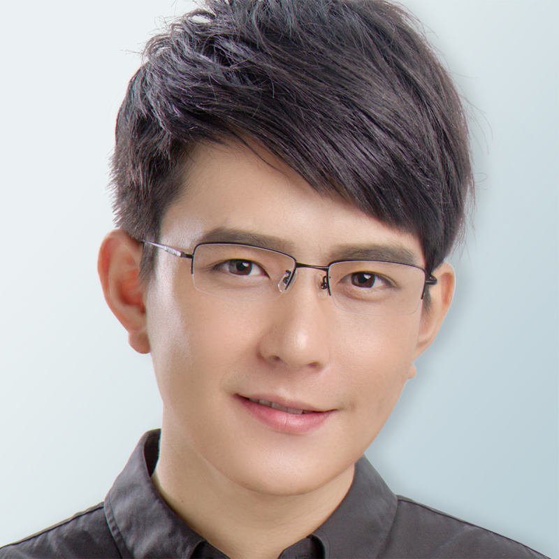 超轻半框纯钛近视眼镜男商务半框眼D镜框可配度数细边小脸镜框钛