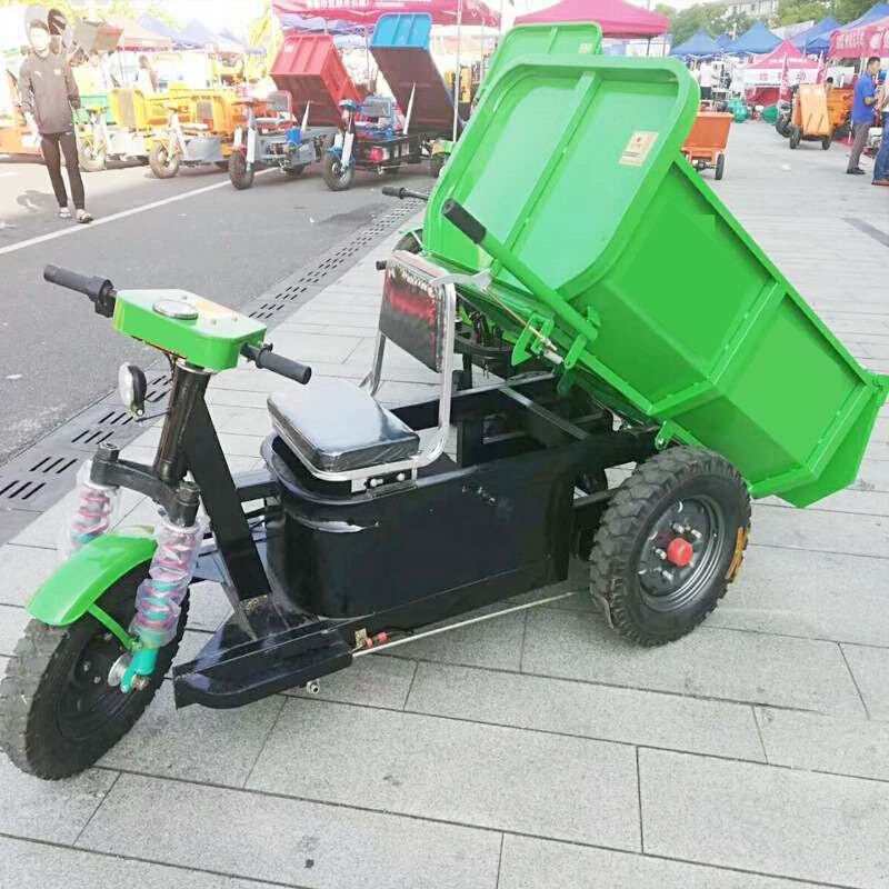 建筑工程工地电动三轮灰斗车 拉砖混凝土沙子石子自卸电瓶三马车