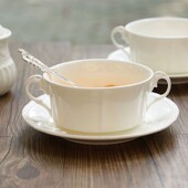 新欧式 双耳碗甜品碗家用沙拉碗糖水碗双皮奶碗甜点粥碗陶瓷碗碟餐