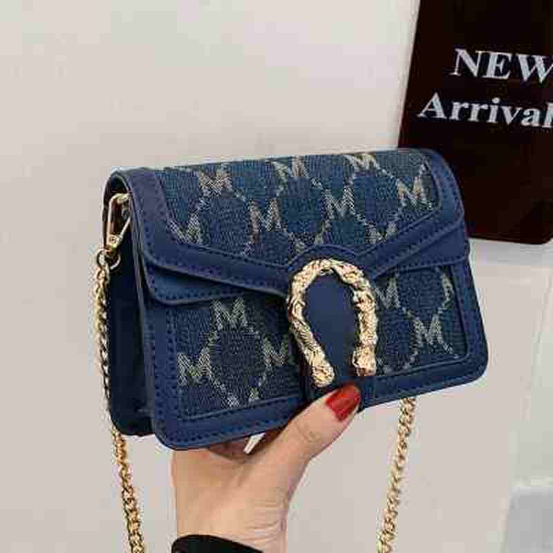 高级感小包包女秋冬2021新款潮时尚单肩斜挎包百搭网红链条小方包