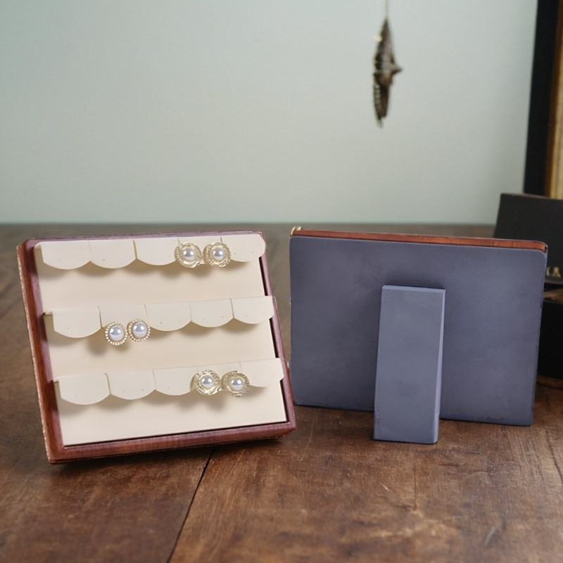 心辰简约高档实木纹家用立式23款展示道具耳环架子展示架珠宝道具