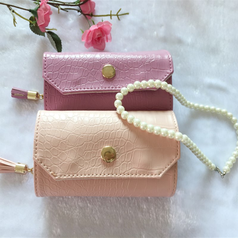 首饰卷包珠宝便携包戒指耳钉套包项链手链收纳袋饰品收藏皮包粉红