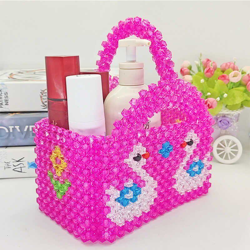 手工串珠鸳鸯收纳篮n材料包客厅装饰品摆件编织果篮洗漱用品篮成