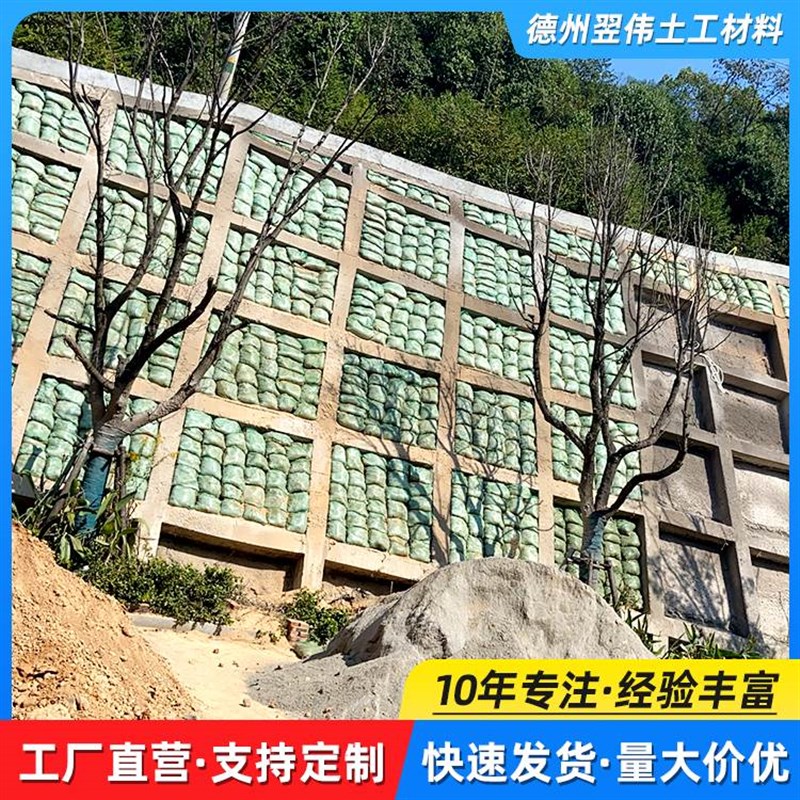护坡绿色生态袋河道固土防汛土工布双层J网袋绿化园林草籽植生袋