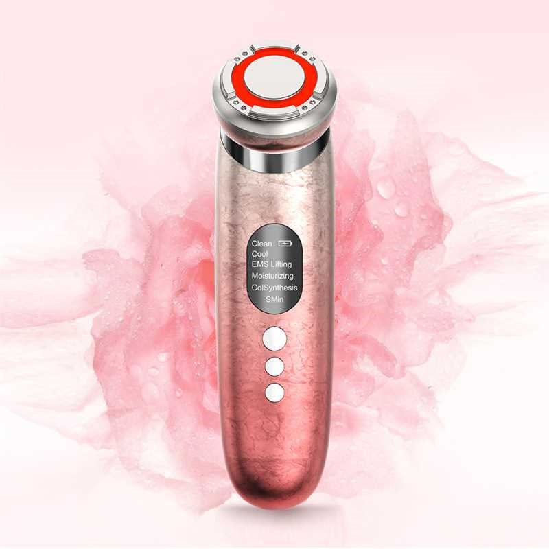 家用嫩肤美容仪脸部清洁提拉紧致震动按摩精华电动W红蓝光导入仪