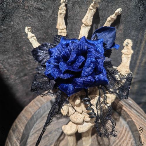 蔷薇烫花发夹胸针