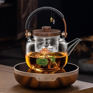 景泰蓝煮b茶壶耐热玻璃烧水壶泡茶家用电陶炉专用煮茶炉煮茶器套