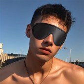 眼罩禁欲系男生黑色遮光贴眼睡眠皮革舒适弹力带情调眼罩