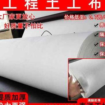 土工布工程布白i色oq虑透水不织布大棚保温防寒毛毡布护坡养护