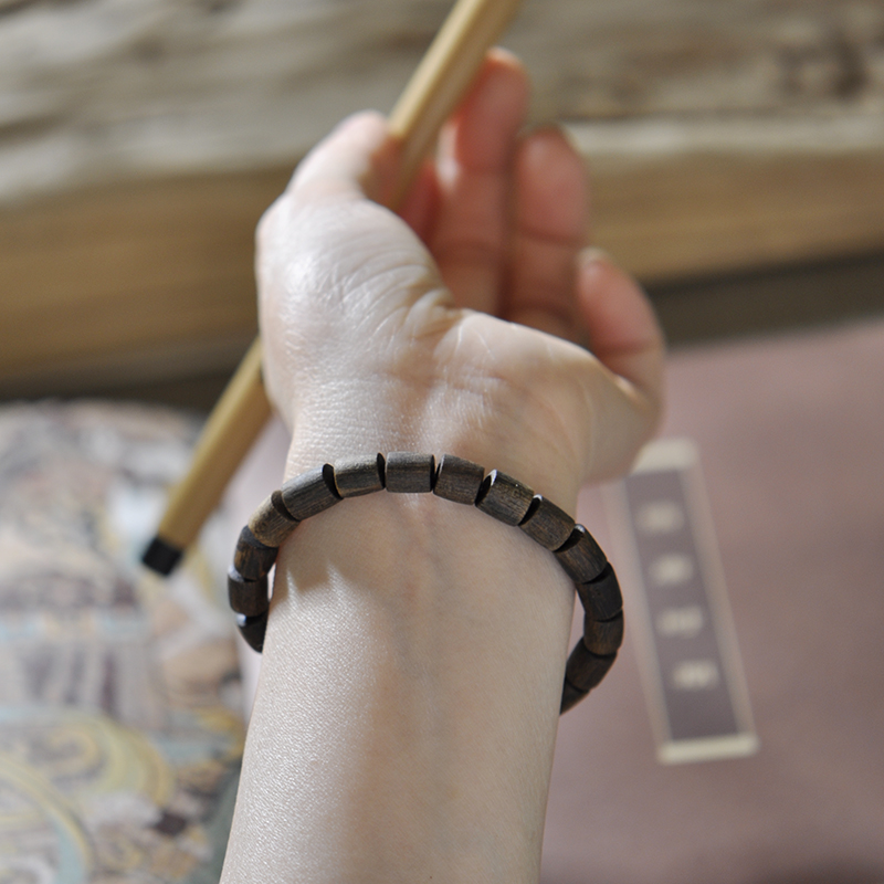 原生秒沉水白奇楠沉香熟结桶珠手串手链持久M留香文玩木佛珠男女