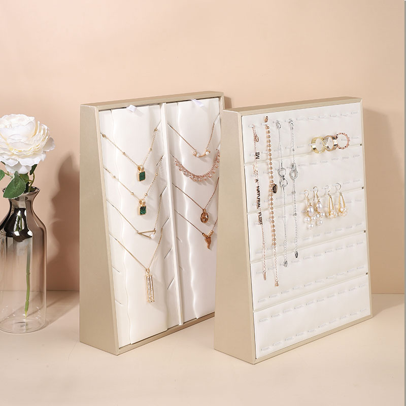 锦瑟陈列 耳环架项链架珠宝展示道具H 皮革柜台陈列展示架首饰架