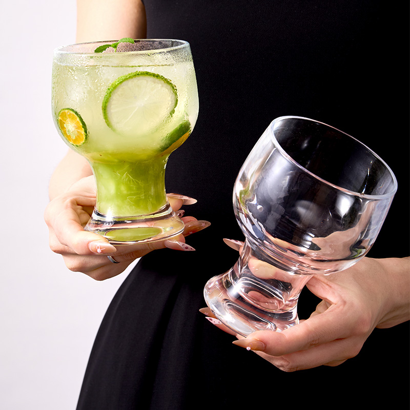 加厚宽口杯啤酒杯子家用咖啡杯冷饮果汁杯创意大容量鸡尾酒杯