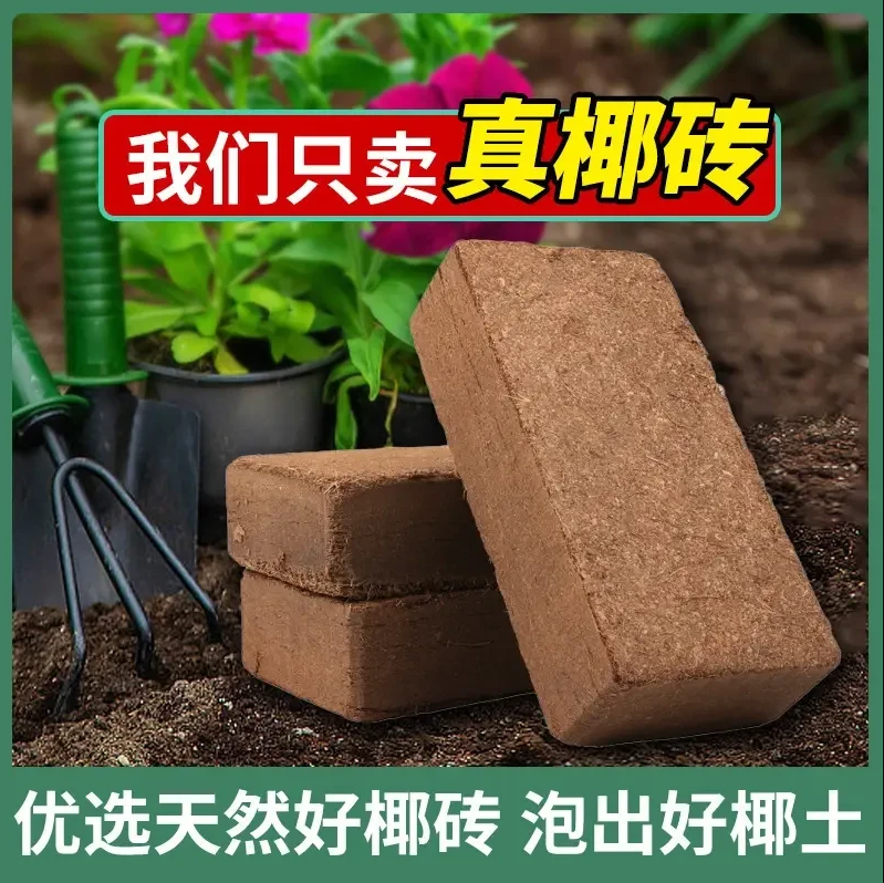 【养花种菜优选】椰砖营养土砖雕椰糠多肉花土家用育苗土壤种植