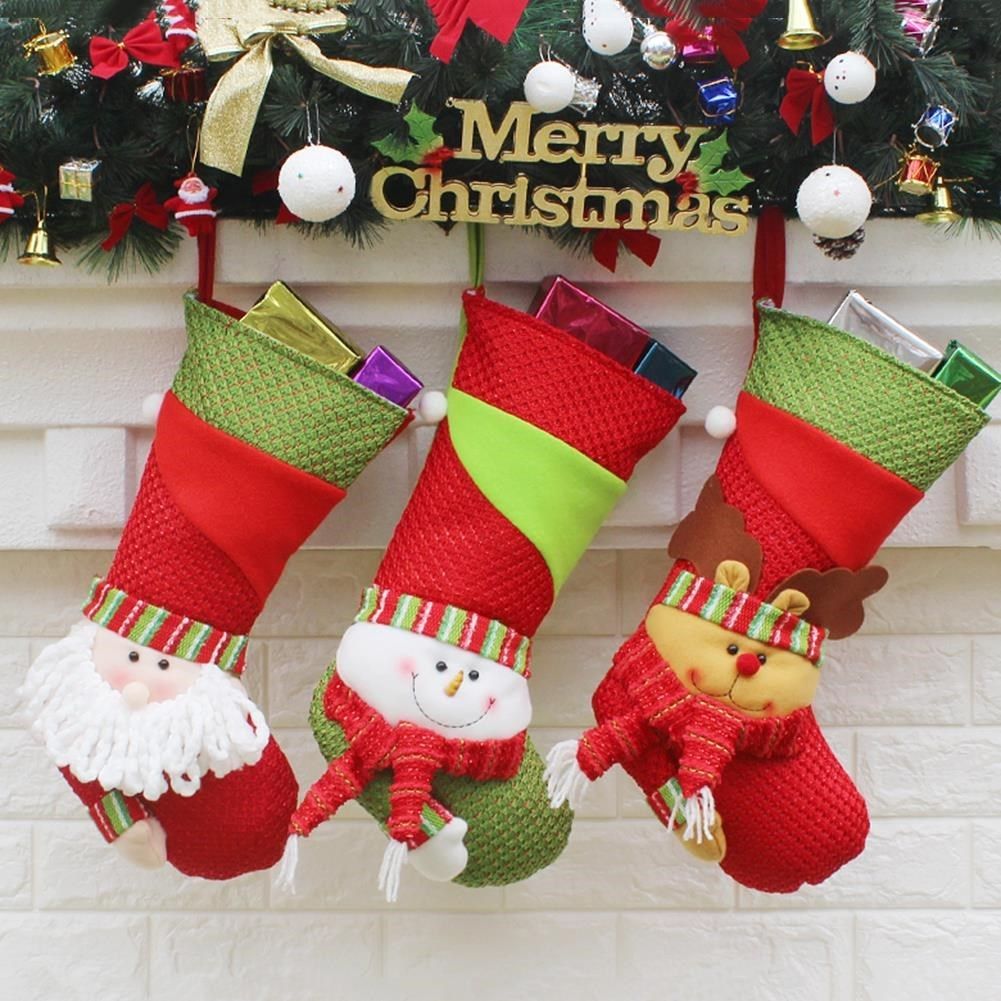christmas stockings santa claus sock gift kids candy bag xma