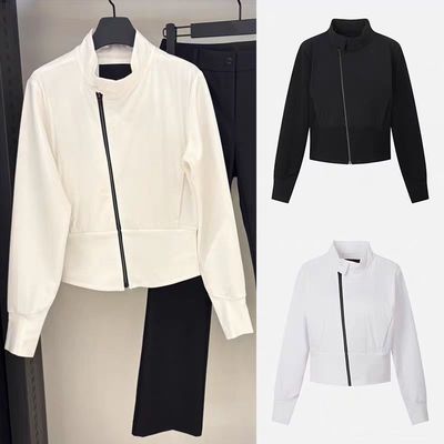 25新款韩系高尔夫服装女士秋冬立领长袖纯色百搭休闲显瘦长袖外套