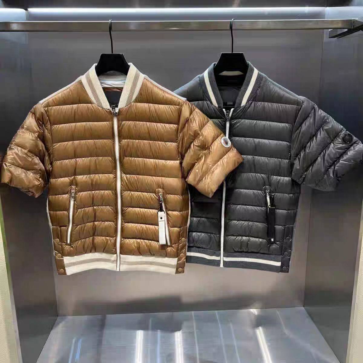 25新款高尔夫服装男士秋冬立领拼接短袖羽绒服运动百搭保暖外套