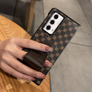 适用荣耀magicV3手机壳新款magicVS折叠屏保护套腕带支架防摔全包边男女magicvs2至臻版潮牌简约高档商务皮质