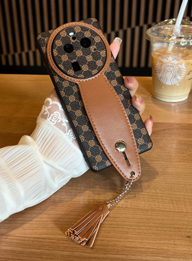 适用OPPOFindX8PRO手机壳新款女手腕皮高端带挂绳新款OPPOX7Ultra防摔曲面支架x6pro新潮印花高级全包