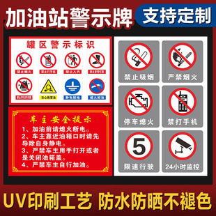 加油站安全警示牌 进站须知罐区牌摩托车加油区卸油安全操作规程烟限速标识油库重地严禁烟火标志提示牌标识