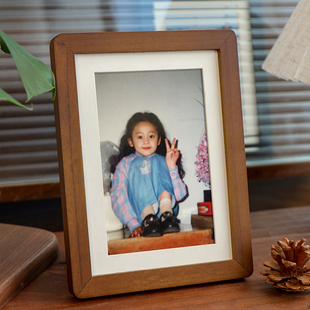 实木相框空框洗照片做成相框6寸7寸8寸a4全家福圆角照片相框摆台