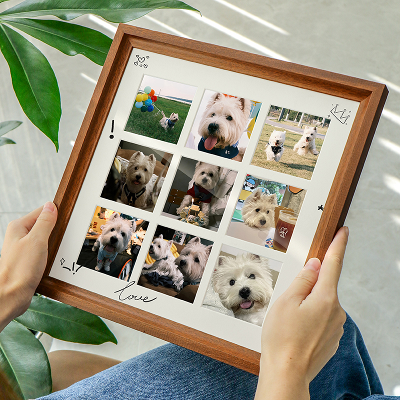 九宫格相框摆台定制情侣相框加打印照片宠物纪念洗照片做成相框