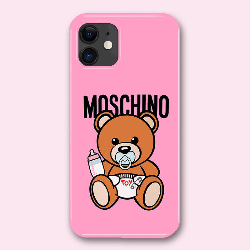 潮牌小熊适用iPhone16Promax手机壳15plus苹果14小米13莫斯奇诺mate粉色P70华为荣耀200少女O