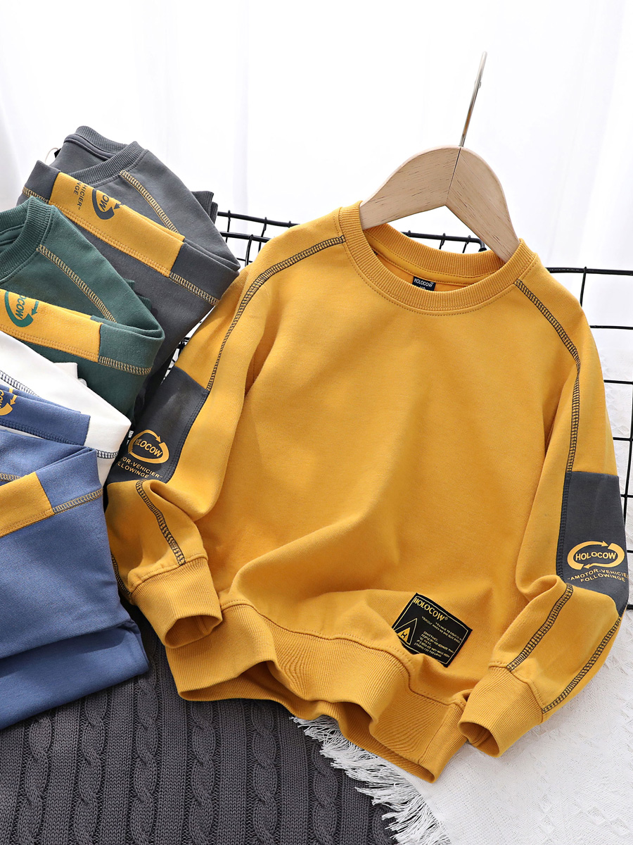 儿童春秋圆领卫衣休闲2025新款