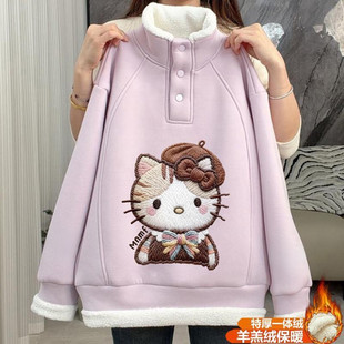 女童冬装加绒卫衣2026新款洋气中大儿童时髦加厚上衣女孩冬季衣服