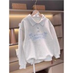 女童卫衣春秋2025新款儿童上衣洋气POLO领大童女孩秋装休闲打底衫