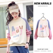 上衣儿童长袖 中大童女孩洋气春秋打底衫 T恤 卫衣2025新款 女童春装