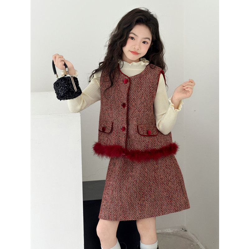 女童冬季加厚小香风连衣裙套装2026新款网红秋冬女大童超好看裙子,童装/婴儿装/亲子装,套装,淘宝优惠券,粉丝福利购,淘宝优惠卷