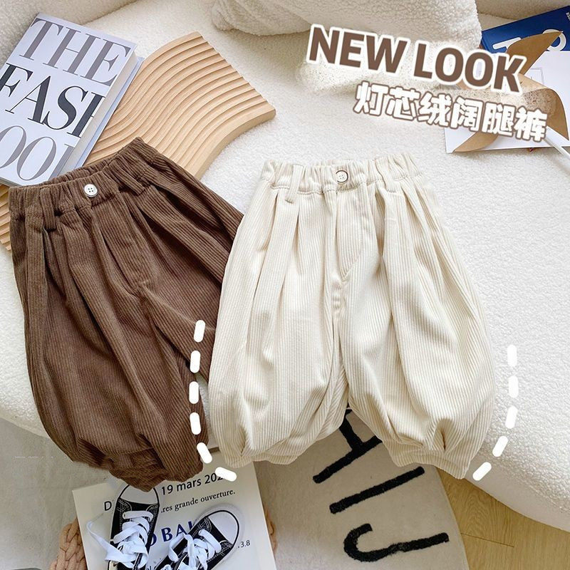 婴儿灯芯绒裤子春秋冬新款男女宝宝加绒中小童阔腿裤时髦休闲裤潮,童装/婴儿装/亲子装,裤子,淘宝优惠券,粉丝福利购,淘宝优惠卷