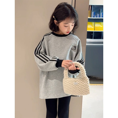 女童加绒卫衣加厚一体绒打底衫