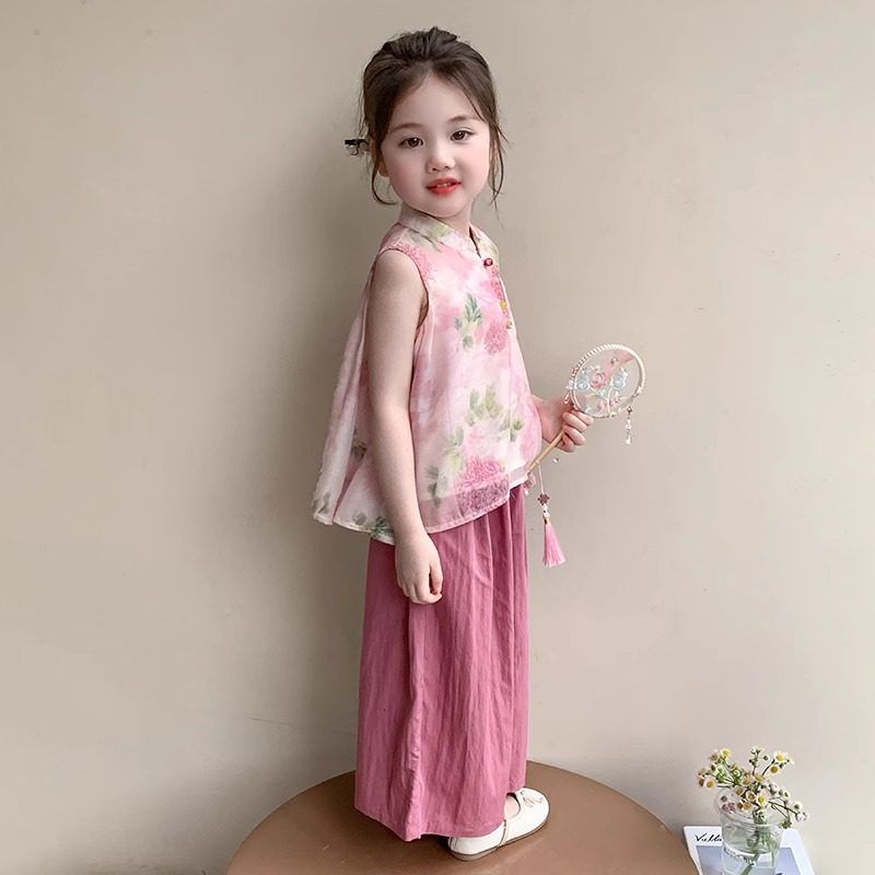 女宝宝汉服套装夏装2025新款儿童新中式超好看两件套女童夏季衣服